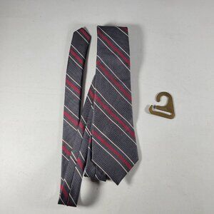 Calvin Klein Silk Tie Blue Red Gold Striped Mens Necktie 56 x 3.25 With Tie Hook